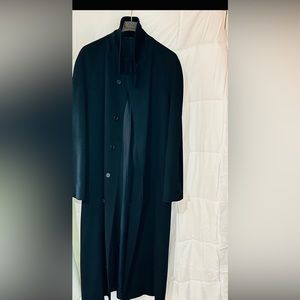 Black long wool dress coat size XXL (52long), Trussini made in Italy